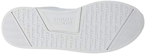 Tommy Hilfiger Flexi Tommy Jeans Flag Sneaker, Zapatillas para Hombre, Blanco (White Ybs), 44 EU