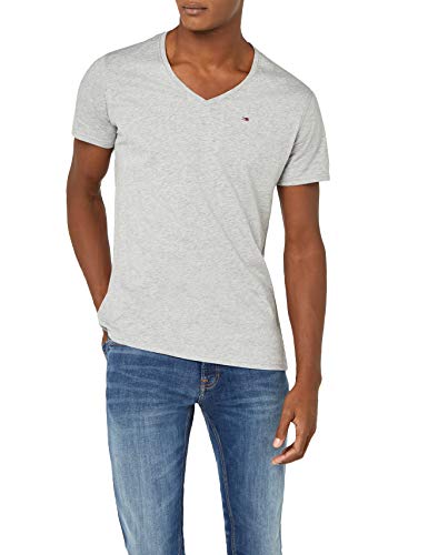 Tommy Hilfiger Original Jersey Camiseta, Gris (Lt Grey Htr 038), Large para Hombre