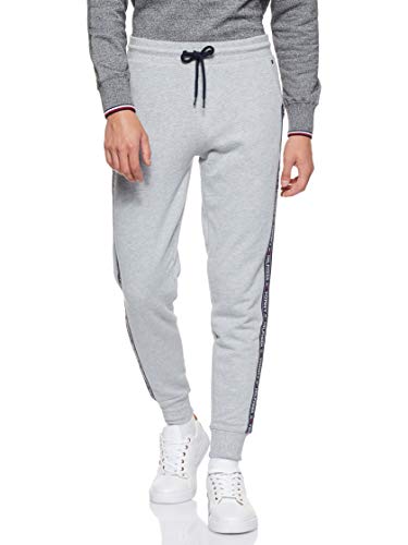 Tommy Hilfiger Repeat Logo Tape Joggers Pantalones Deportivos, Gris (Grey Heather), Medium para Hombre