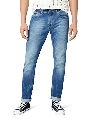 Tommy Jeans Hombre Tapered Steve Jeans, Azul (Berry Mid BLUE COMFORT 911), W28/L34