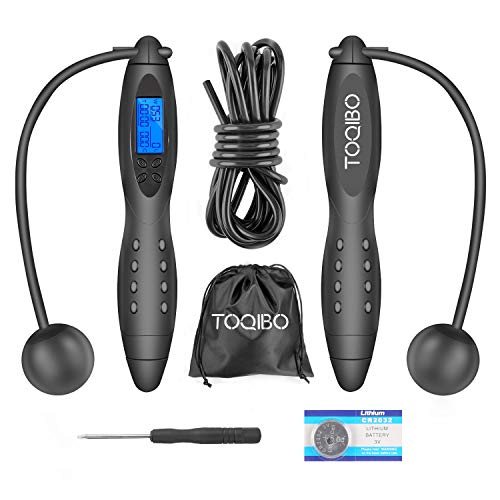 TOQIBO Cuerda para Saltar de Alta Velocidad sin Cable Comba de Crossfit, Boxeo, MMA Cuerda de Salto Longitud Ajustable 2 Formas de Entrenamiento Fitness en Casa, Oficina o Gimnasio