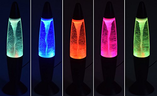 Tornado - Lámpara decorativa (37 cm) iluminación LED y cambio de color, funcionamiento con USB (5 V) o 3 pilas AA