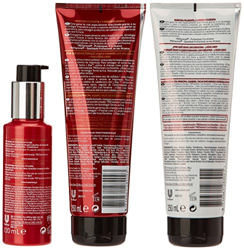 Tresemmé - Kit de Alisado Liso Keratina - Tratamiento 120 ml + Champú 250 ml + Acondicionador 250 ml