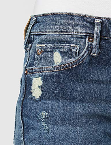 True Religion Highrise Straight Turnup Vaqueros, Azul (Blue Denim 4646), W26/L32 (Talla del Fabricante: 26) para Mujer