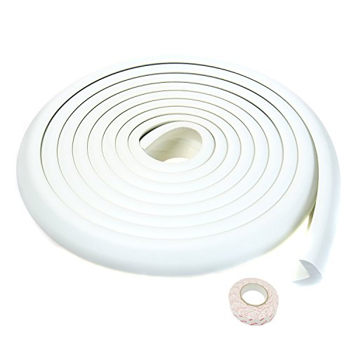 TUKA 5 Metros Protector Borde Anti-Golpe, Espuma Forma de L para Mesa Borde, anticolisión Tira para Seguridad Bebés y niños, Suave Protectores para Bordes, Extra DENSOS. Blanco, TKD7000-set-white