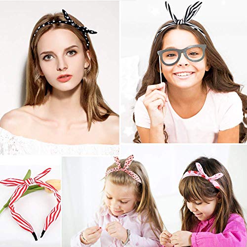 TYWZJ 8PCS Bowknot Diademas Alice Diadema Boho Diadema con Lazo para Mujeres y niñas