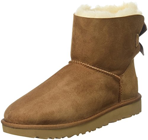 UGG Female Mini Bailey Bow II Classic Boot, Chestnut, 6 (UK)