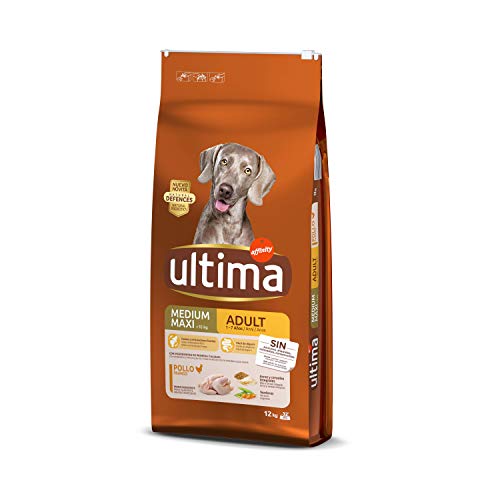 Ultima Comida para Perros Medium Maxi Adultos con Pollo, 12 kg