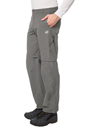 Ultrasport On Trail Lungo Pantalones de Trekking 2 en 1, Hombre, Gris, Largo, S