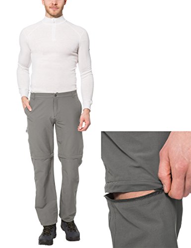 Ultrasport On Trail Lungo Pantalones de Trekking 2 en 1, Hombre, Gris, Largo, S