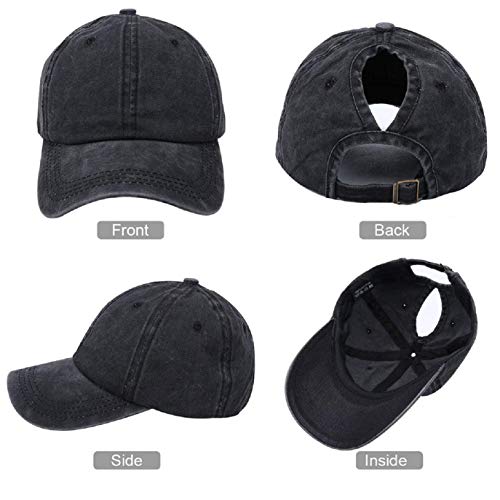 UMIPUBO Gorras de Beisbol Deportes Unisex Clásica Sombra de Sol Hat Verano Washed Cap Ajustable Algodón Sombrero Gorras Beisbol(Negro)