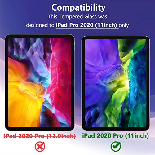 UniqueMe [2 Pack] Protector de Pantalla para iPad Pro 2020 11“ y [1 Pack] Protector de Lente de cámara para iPad Pro 2020 11“ cámara, [Cobertura máxima][Sin Burbujas] HD Cristal Vidrio Templado