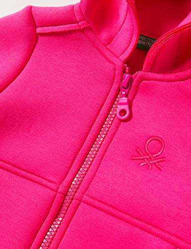 United Colors of Benetton Felpa Chaqueta Punto, Rosa (Pink Peacock 2l3), 80/86 (Talla del Fabricante: 1Y) para Bebés