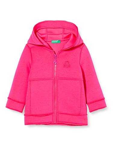 United Colors of Benetton Felpa Chaqueta Punto, Rosa (Pink Peacock 2l3), 80/86 (Talla del Fabricante: 1Y) para Bebés