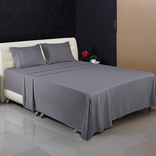 Utopia Bedding Juego Sábanas de Cama - Microfibra Cepillada - Sábanas y 2 Fundas de Almohada - (Cama 150, Gris)