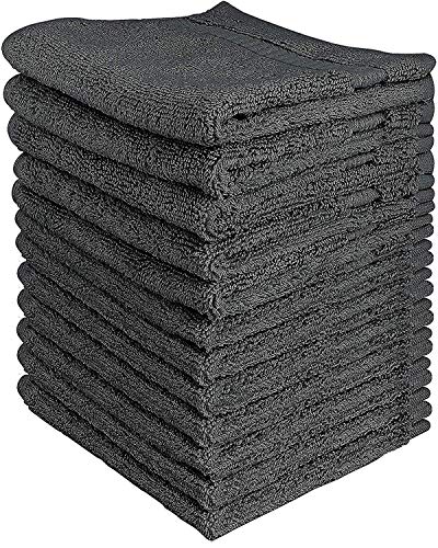 Utopia Towels - 12 Toallitas de algodón (30 x 30 cm, Gris)