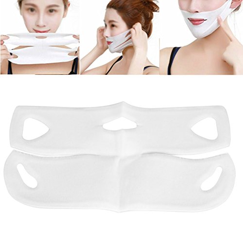 V Zone Gel Pad Parche de elevación para Chin Up y línea V, paquete de 10 V Forma de máscara para barbilla Contornos de línea Lifting Up hidratante reafirmante Cuidado facial