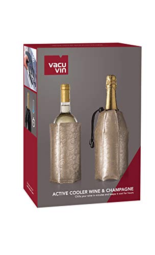 Vacu Vin 3887560 Enfriador Rápido para Botellas De Vino Y Cava, Plateado