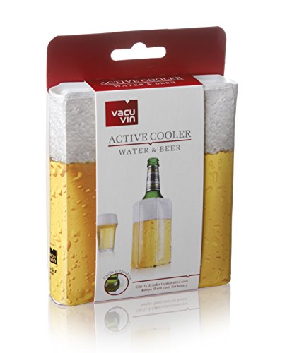 Vacu Vin Active Beer Cooler Enfriador para latas o botellín, Blanco/Amarillo, Centimeters