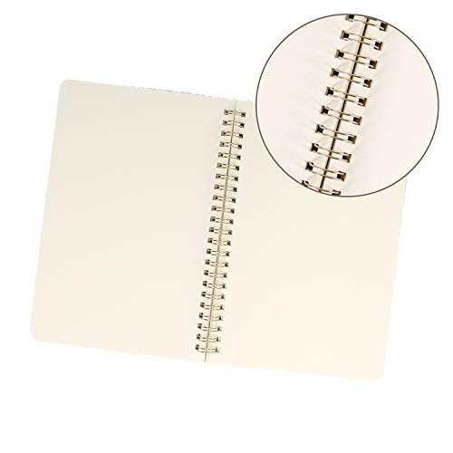 VEESUN Bloc de Notas Espiral A5, Pack de 4 Cuaderno de notas Tapa Blanda Cubierta de Kraft 160 Páginas Diario de Viaje Libreta Hojas Blancas Pequeña Diarios para Escolar Escribir Professor