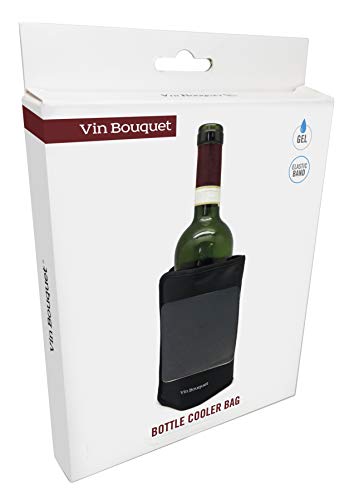 Vin Bouquet Funda Enfriadora Autojustable, Color Negro, 18.5 x 16 x 2 cm