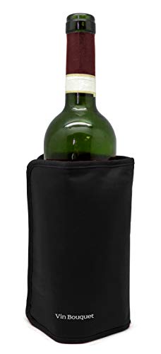 Vin Bouquet Funda Enfriadora Autojustable, Color Negro, 18.5 x 16 x 2 cm