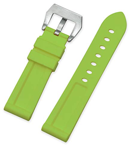 Vinband Correa Reloj Camuflaje Recambios Correa Relojes Caucho - 20mm, 22mm, 24mm, 26mm Silicona Correa Reloj con Hebilla de Acero Inoxidable Cepillado for Panerai (22mm, Green)