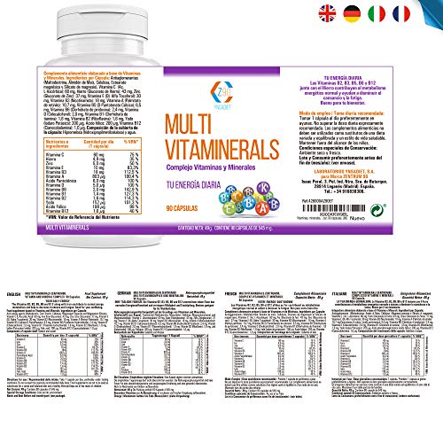 Vitaminas, minerales, complejo multimineral, cansancio y fatiga, hierro, acido fólico, b12, bienestar, 180 capsulas. (MULTIVITAMINAS PACK)