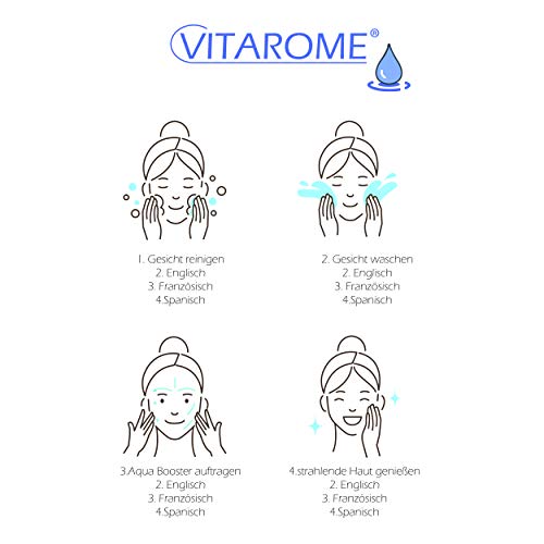 Vitarome - Aqua booster HYDRO con liposomas, ácido hialurónico y agentes hidratantes a base de plantas, 50 ml