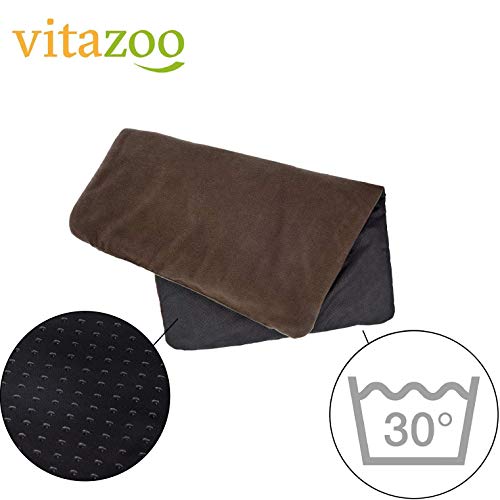 vitazoo Manta térmica para Perro, marrón, Acolchada y Aislante, Lado Inferior Antideslizante e Impermeable, 70 cm x 100 cm - Cama para Perro, Manta para Gato, Asiento para Mascotas