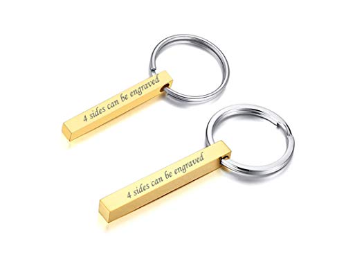 VNOX Pareja Llaveros Llaveros para Esposo, Esposa, Novio, Novia, 4 Lados, Texto, Personalización, Grabado, Regalo, Accesorios para Llaves De Coche