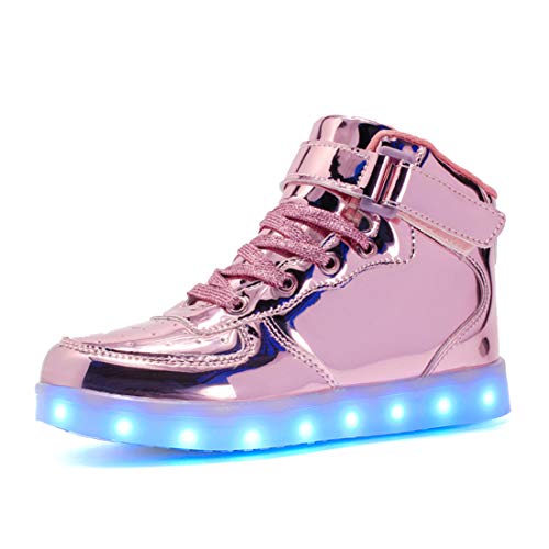 Voovix LED Zapatos con Mando a Distancia para Niñas (Rosa01,35)