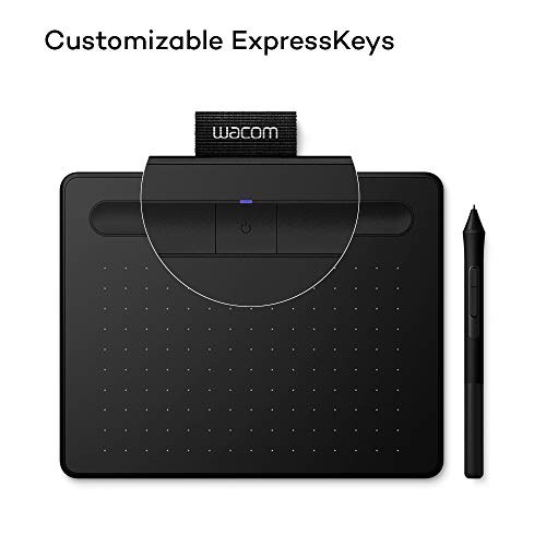 Wacom Intuos S Tableta Gráfica – Tableta Gráfica Portátil para pintar, dibujar, editar photos con 1 software creativo incluido para descargar, óptima para la educación en línea y el teletrabajo, negra