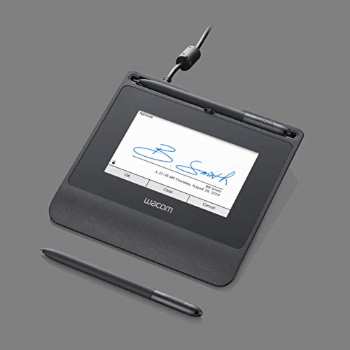 Wacom Signature Set con Tableta STU-540 con Pantalla LCD en Color de 5” y Sign Pro PDF para Windows, Capture firmas electrónicas manuscritas al Instante con el lápiz inalámbrico y sin Pila