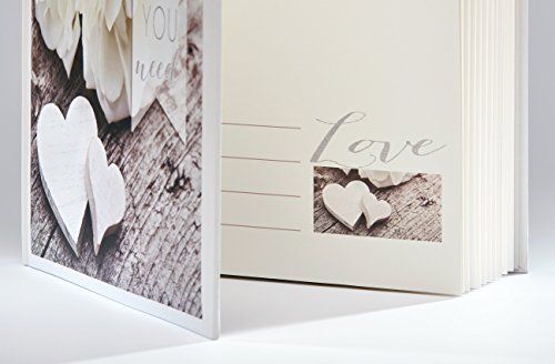 Walther Design UH-155 álbum de la Boda Love IS All You Need, 28 x 30,5 cm, 50 páginas Blancas, Gris