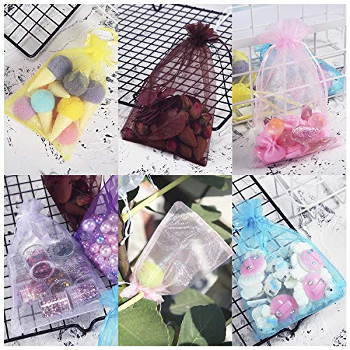 Wanap Bolsas Bolsitas de Organza, 120pcs 10x15cm Wedding Favor Bags Bolsas de Regalo para Fiestas, 12 Colores Bolsas para Joyas