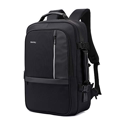 WAWJ Convertible Antirrobo Mochila de Viaje Estilo Business Escolar, 35L Negro Mochila Antirrobo de Maleta Viaje por 17,3 Pulgada Cuaderno (01)