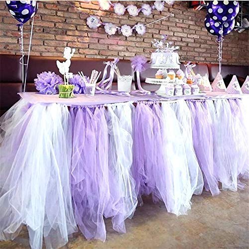 WedDecor 25m X 29cm Nieve Organza Fina Rollos Purpurina Tela para Boda Decoración, Silla y Mesa Espalda Gota, Lazos, Alisador, Cintos, Blanco - Lila Morado