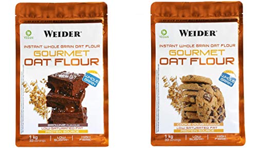 Weider Oat Gourmet. Harina de Avena Integral. Fuente de proteína con bajo contenido en azúcares. Sabor Brownie (1 kg)