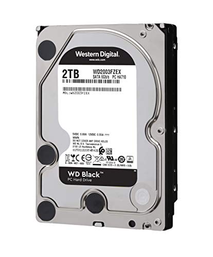 Western Digital WD2003FZEX Disco Duro Interno Black 2 TB Performance Desktop Hard Disk Drive 7200 RPM SATA 6 GB/s 64MB Cache 3.5 Inch, Gris