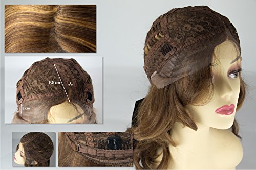 WIG ME UP- DW2729-MF-DX2216 peluca de mujer lace front monofilamento pelo largo voluminoso raya ondas castaño rubio teñido