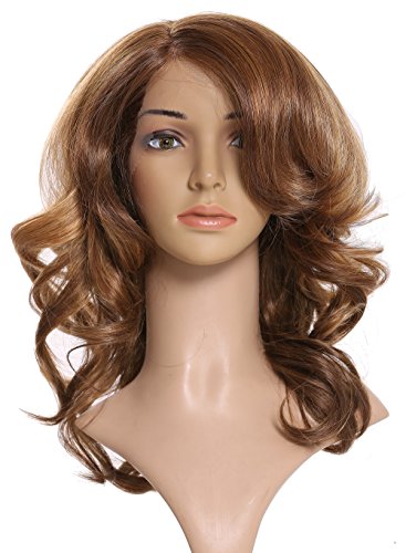 WIG ME UP- DW2729-MF-DX2216 peluca de mujer lace front monofilamento pelo largo voluminoso raya ondas castaño rubio teñido