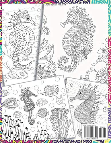 WOW, Seahorsees! - Coloring Book for adults ✏️