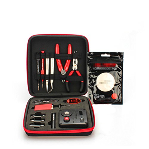 WYCY Coil Master Conjuntos de herramientas manuales Versión actualizada 11 en 1 con 521 Tab Mini ohmios Reader/Pinzas/Cable resistente al calor Nuevos kits de herramientas (V3)