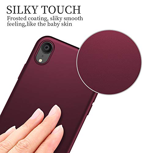 X-level Funda iPhone XR, [Guardian Series] Suave TPU Gel Silicona Ultra Fina Protección a Bordes y Cámara Protective Teléfono Móvil Case Carcasa Funda para iPhone XR de 6.1" 2018 - Vino Rojo