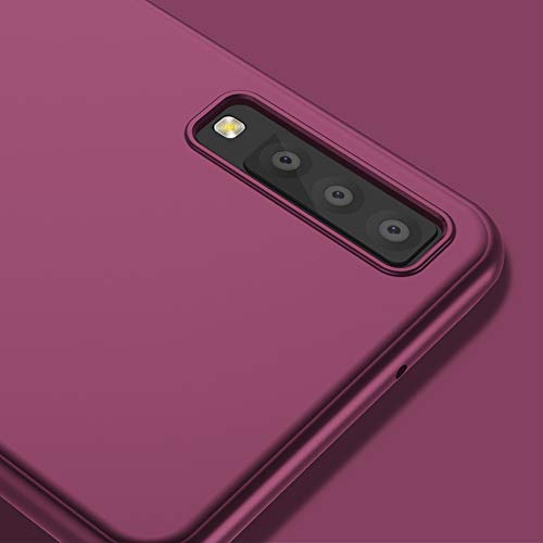 X-level Funda para Samsung Galaxy A7 2018, Carcasa para Samsung Galaxy A7 2018 Suave TPU Gel Silicona Ultra Fina Anti-Arañazos y Protección a Bordes Funda Phone Case para Galaxy A7 2018 - Vino Rojo