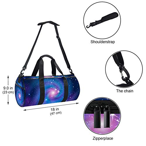 Xingruyun Bolsa de Deporte Universo Galaxias Misteriosas Bolso de Viaje Bolsa de natación Bolsa de Gimnasio y Fitness Sport Duffel Bag con Bandolera para niños y niñas 45x23x23cm