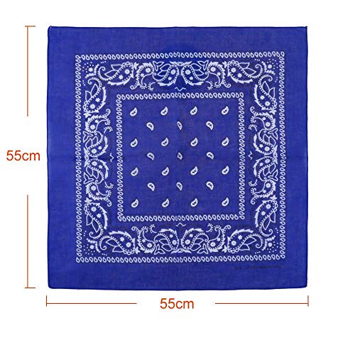 XUTONG 12 bandanas Rascado Pañuelo Unisex, Diadema para el cabello, Bufanda para el cuello Ciclismo Vaquero, Bandanas para hombres y mujeres