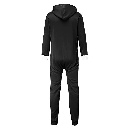 Yvelands Trajes de liquidación de Trajes, Mono de los Hombres Unisex de una Pieza sin Pijama de Pijama Traysuit Blusa Outwear Coat (Negro, L)