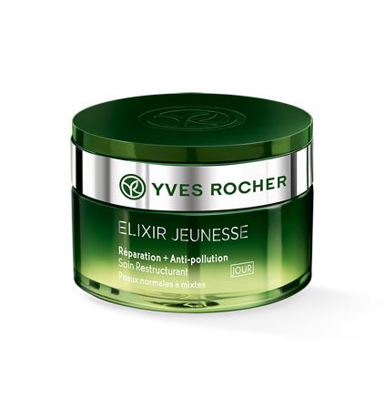 Yves Rocher Elixir Jenuesse - Crema de día antipolución (50 ml): libera la piel de las influencias ambientales